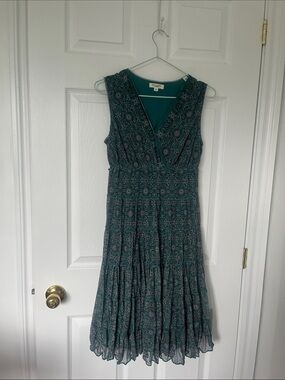 SUMMER SALE - Max Studio Teal Printed Wrap  Dress